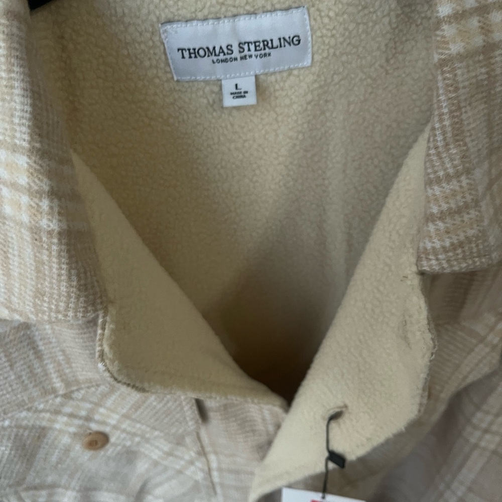 Plaid Button-Up Shirt in Beige - Picture 4 of 6